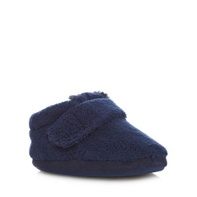 Boys' navy fleece slippers